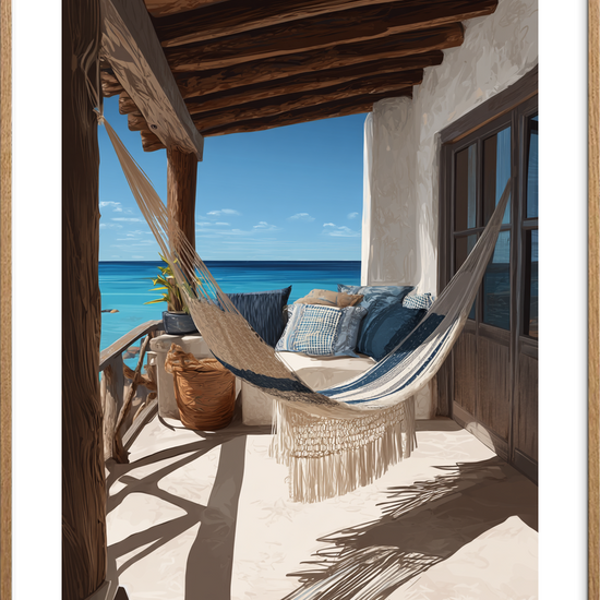 Havsus og svale drømme - Oak Frame, With White Border