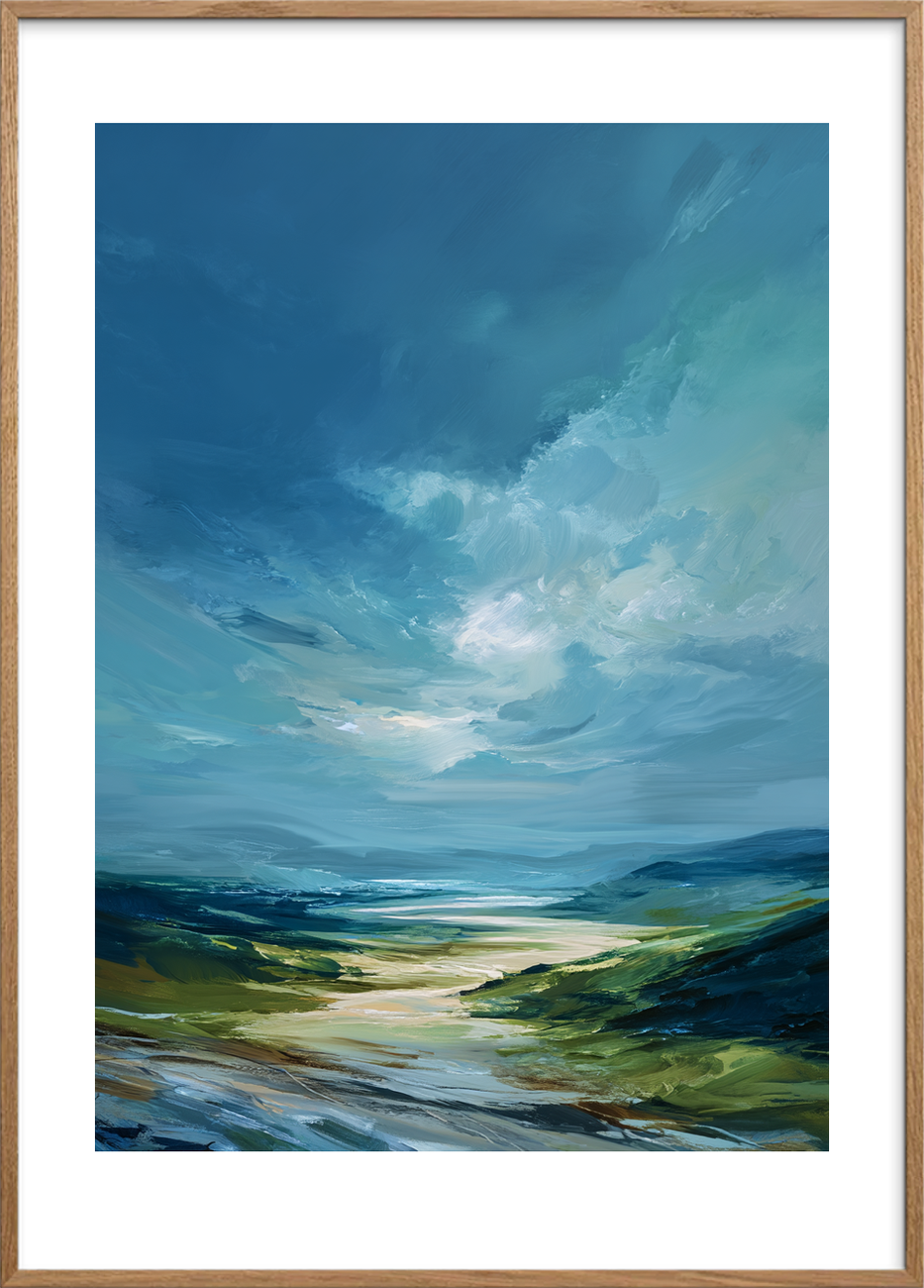 En hånd af kølig luft - Oak Frame, With White Border