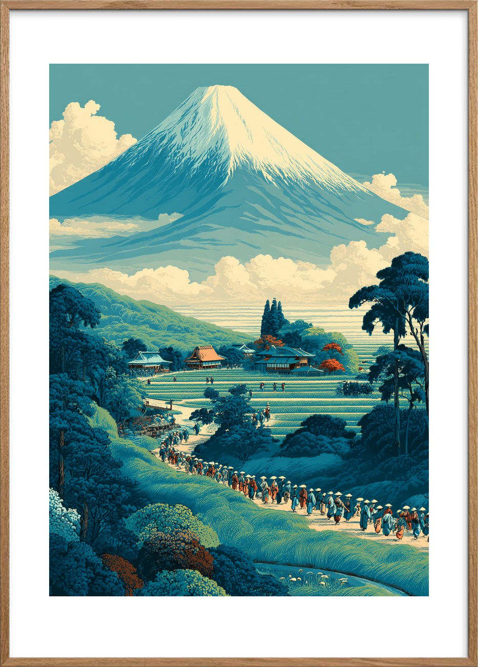 Fodtrin langs evighedens sti - Oak Frame, With White Border