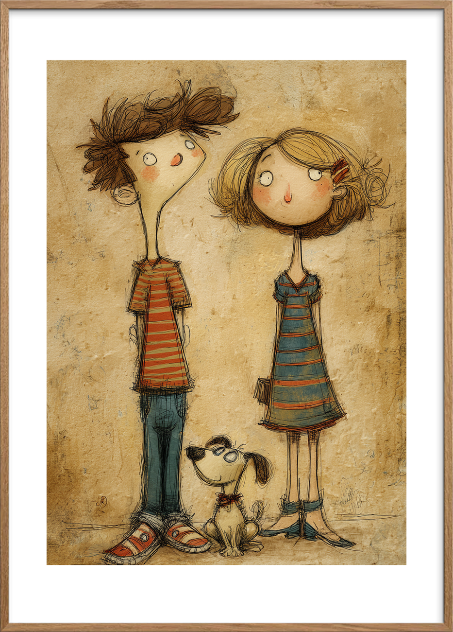 Smagen af gamle dage - Oak Frame, With White Border