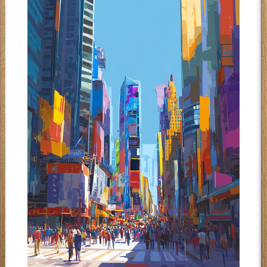 Smagen af neonlys - Oak Frame, With White Border