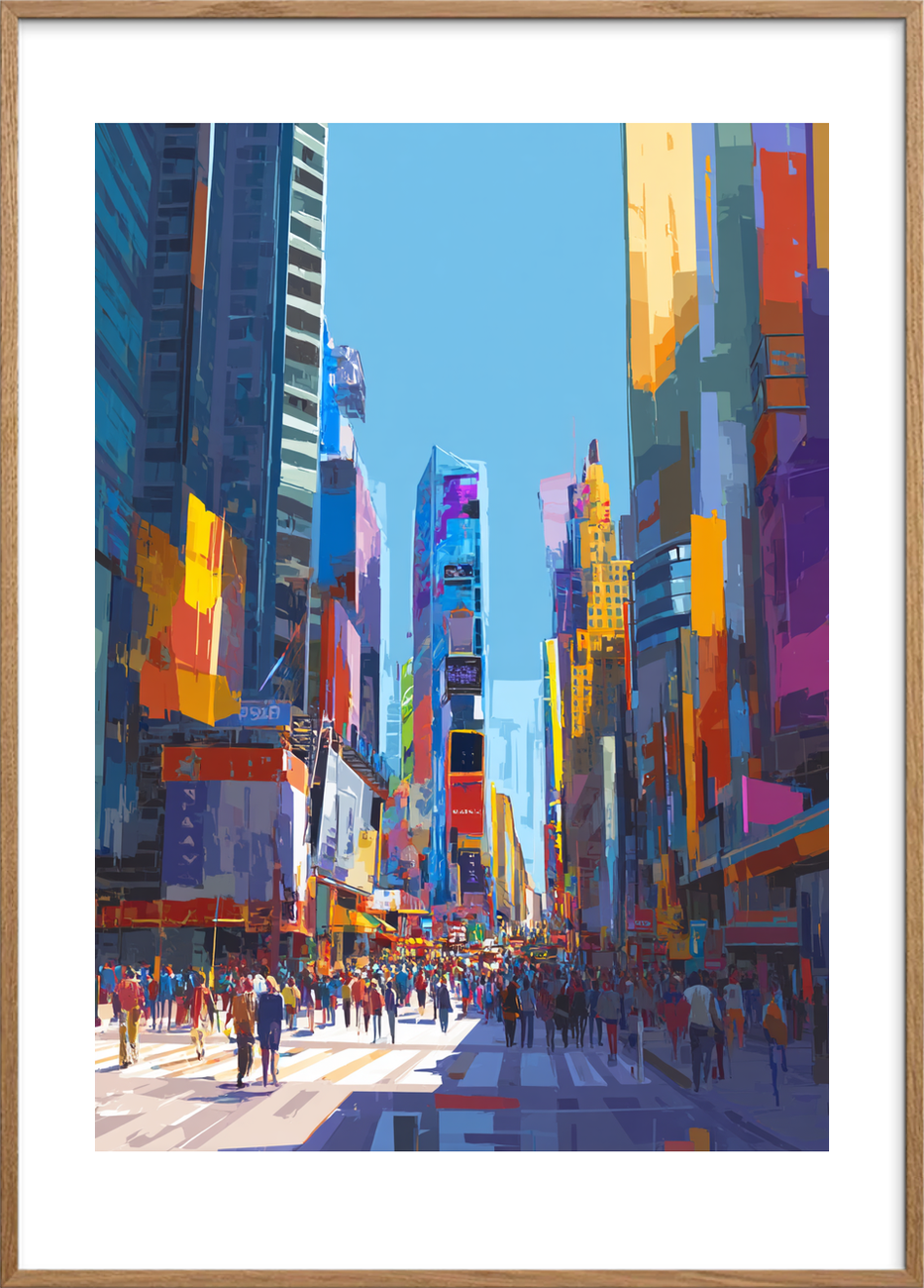 Smagen af neonlys - Oak Frame, With White Border