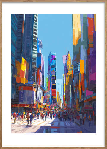 Smagen af neonlys - Oak Frame, With White Border