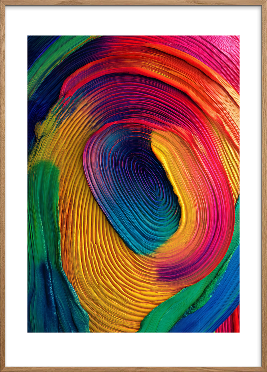 Tungen smager farvebrus - Oak Frame, With White Border