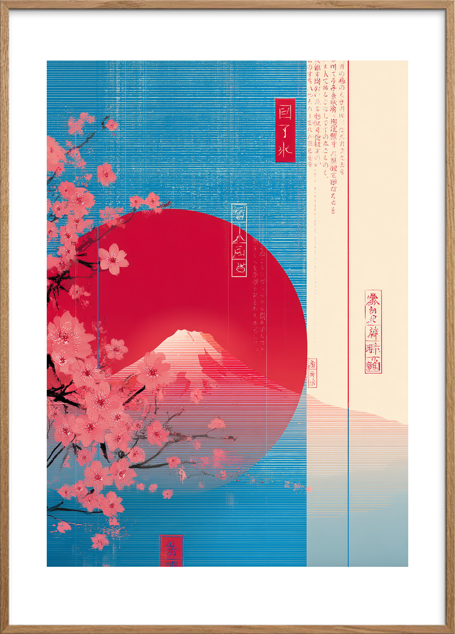 Smag af forårssol - Oak Frame, With White Border