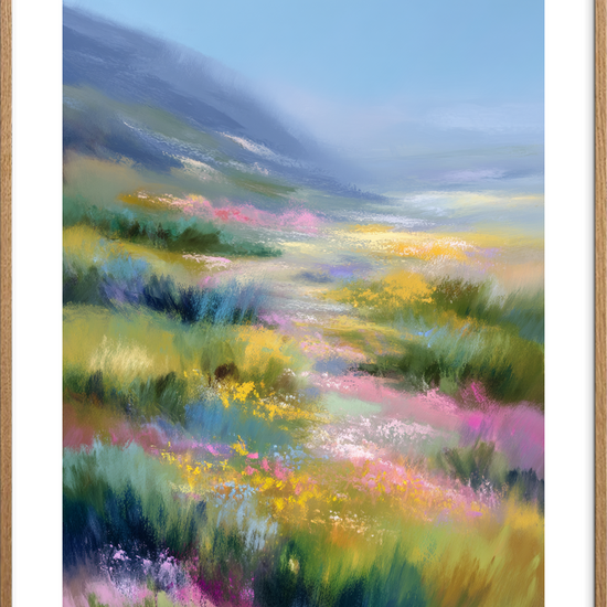 Lyd af farver i vinden - Oak Frame, With White Border