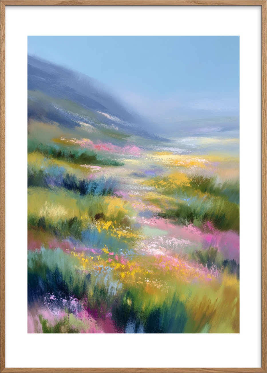 Lyd af farver i vinden - Oak Frame, With White Border