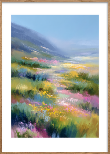 Lyd af farver i vinden - Oak Frame, With White Border