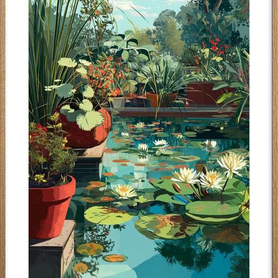 Refleksionernes bløde sang - Oak Frame, With White Border