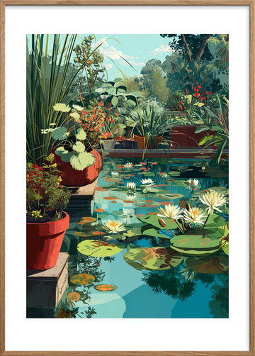 Refleksionernes bløde sang - Oak Frame, With White Border