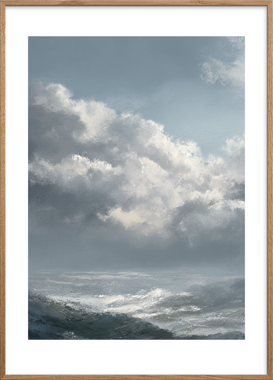 Saltets stille smag - Oak Frame, With White Border