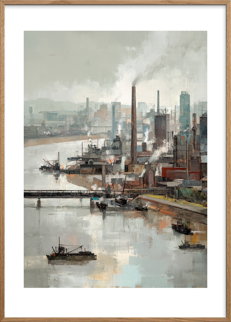 Stålens kolde kærtegn - Oak Frame, With White Border