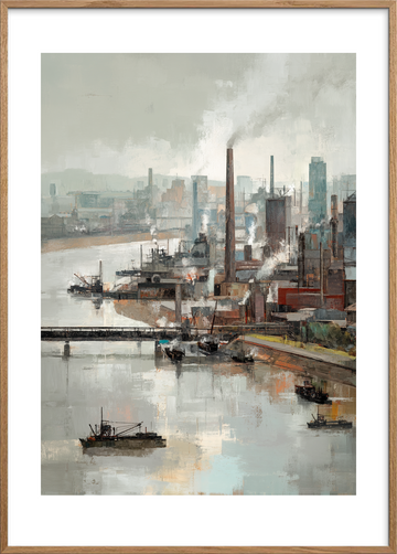 Stålens kolde kærtegn - Oak Frame, With White Border