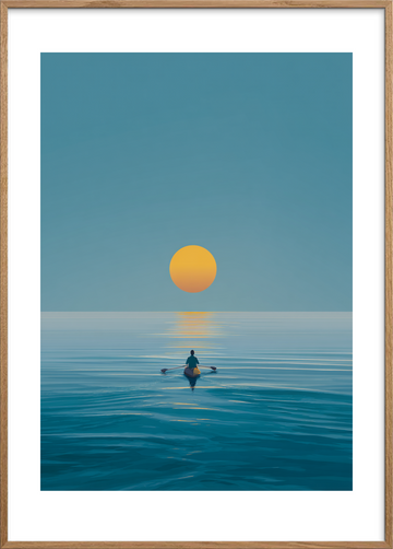 Solens varme på tungen - Oak Frame, With White Border