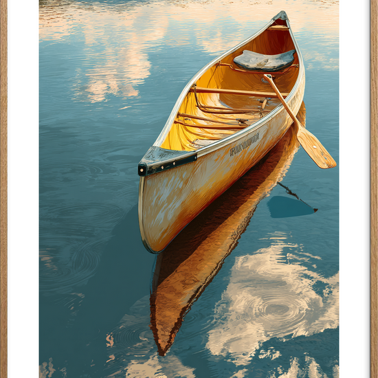 Stille klang fra pagajen - Oak Frame, With White Border