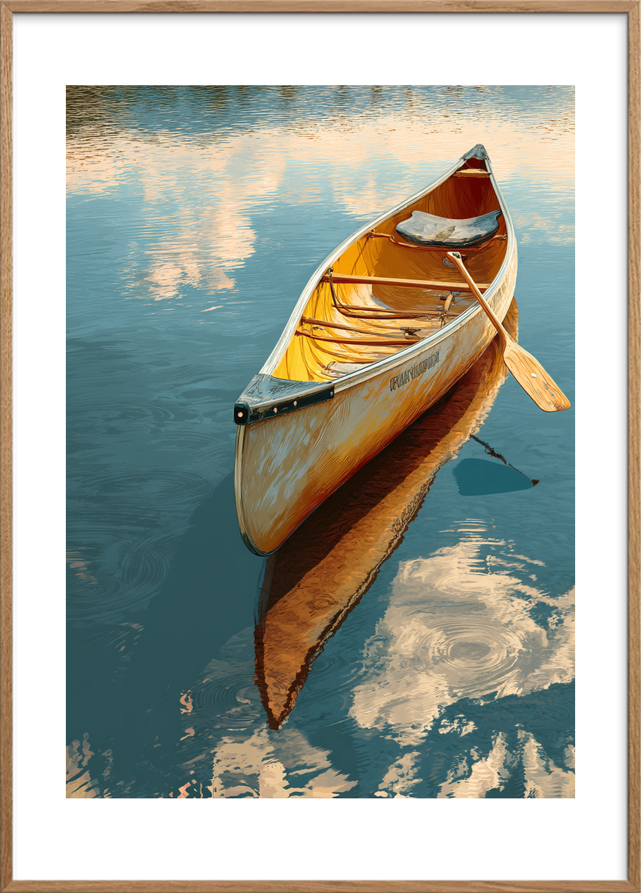 Stille klang fra pagajen - Oak Frame, With White Border