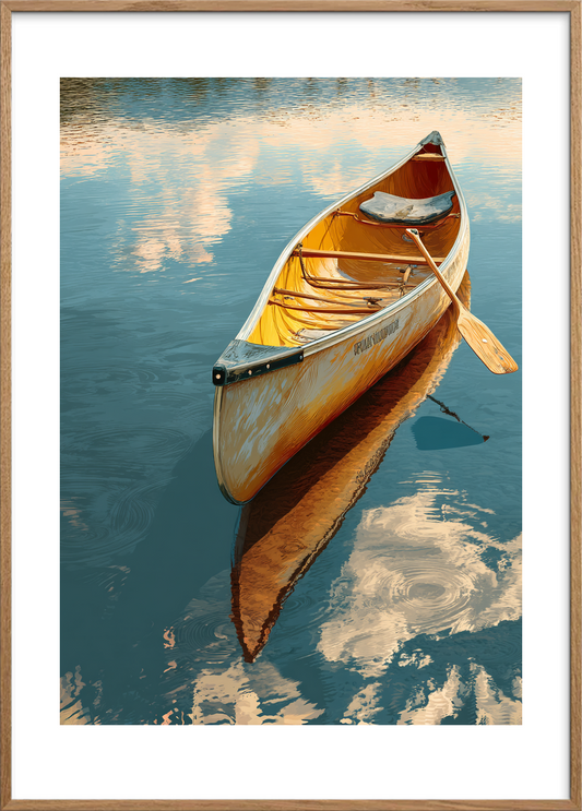 Stille klang fra pagajen - Oak Frame, With White Border