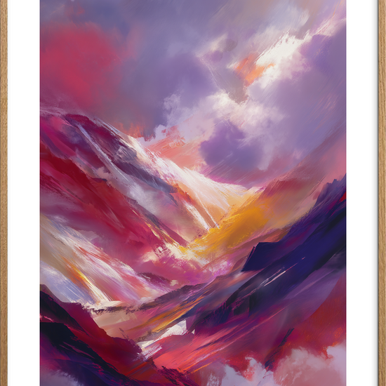 Smag af solnedgang - Oak Frame, With White Border