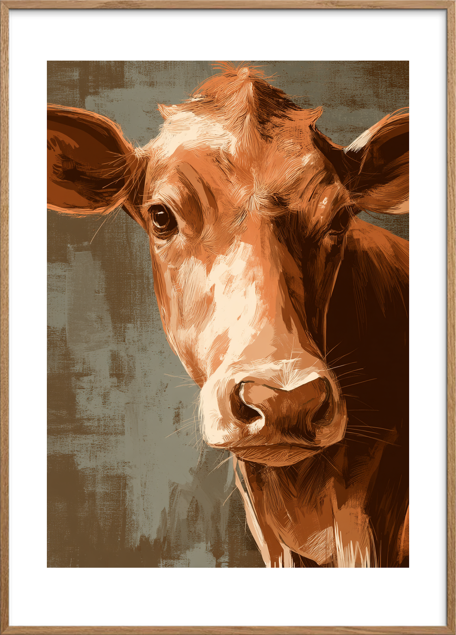 Mulens varme ånde - Oak Frame, With White Border