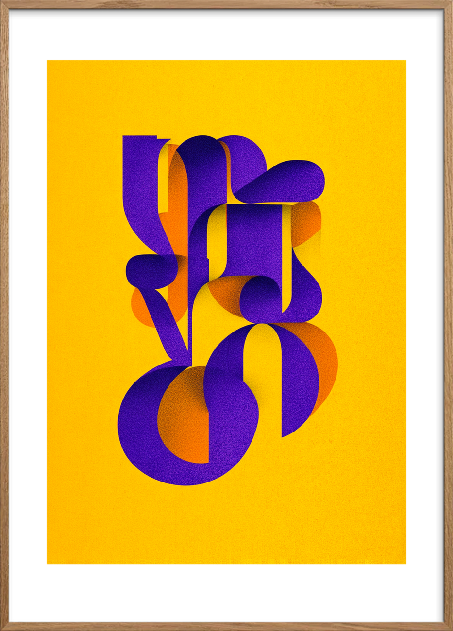 Klang af silkebånd - Oak Frame, With White Border