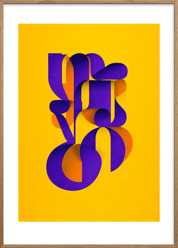 Klang af silkebånd - Oak Frame, With White Border