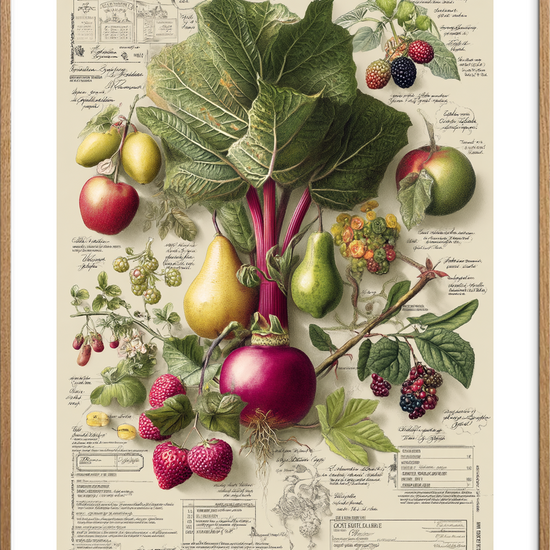 Duft af solvarme bær - Oak Frame, With White Border