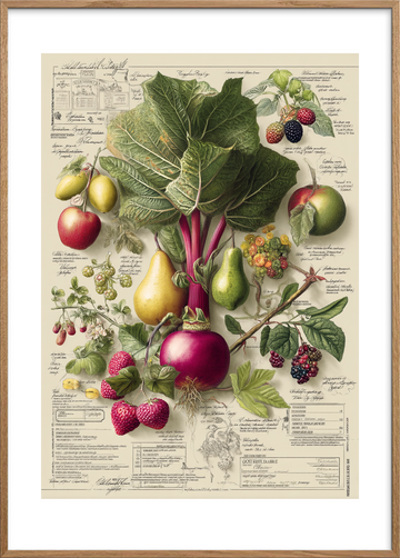 Duft af solvarme bær - Oak Frame, With White Border