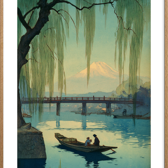 Vandets sagte hvisken - Oak Frame, With White Border