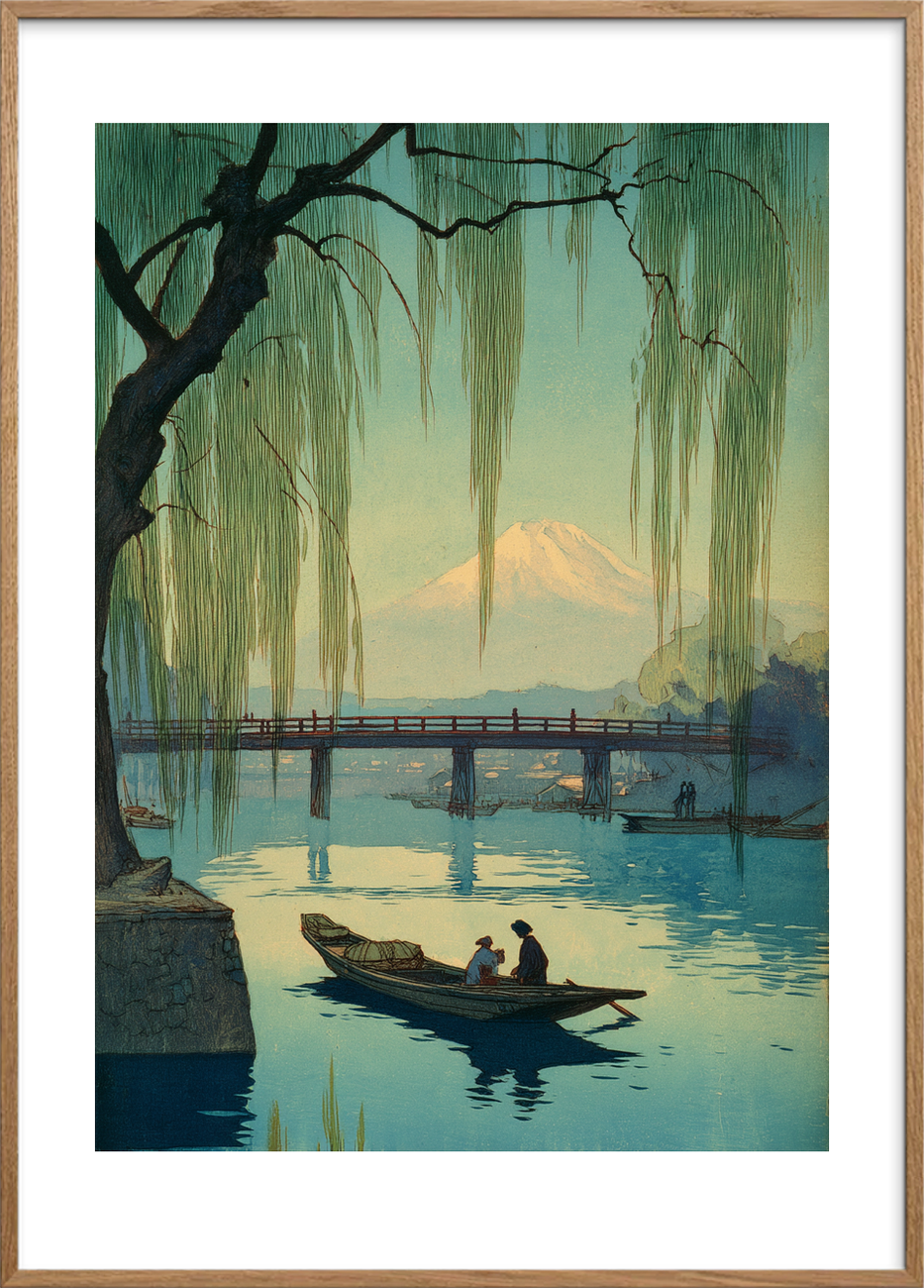 Vandets sagte hvisken - Oak Frame, With White Border