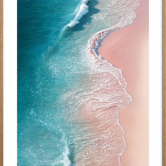 Havets hvisken mod sandet - Oak Frame, With White Border