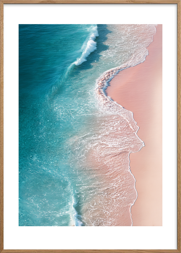 Havets hvisken mod sandet - Oak Frame, With White Border