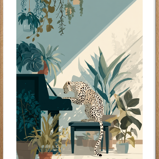 Potespil i grønne skygger - Oak Frame, With White Border