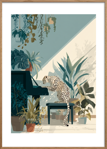 Potespil i grønne skygger - Oak Frame, With White Border