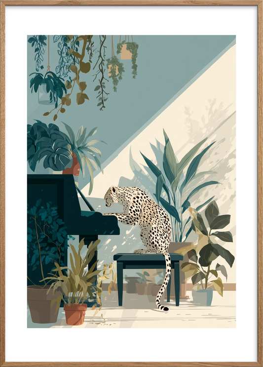 Potespil i grønne skygger - Oak Frame, With White Border