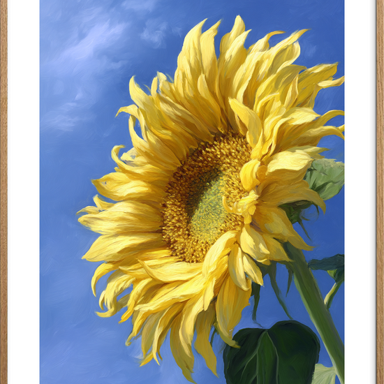 Sommerens gule sus - Oak Frame, With White Border