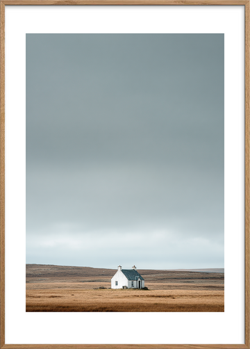 Husets stille hvisken - Oak Frame, With White Border