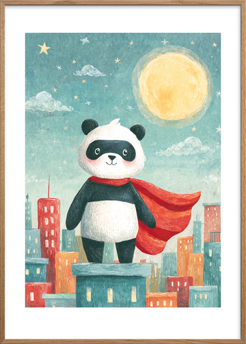 Månens varme hvisken - Oak Frame, With White Border