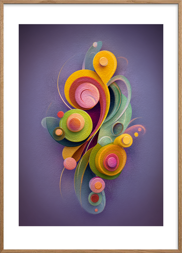 Smagen af farvet regn - Oak Frame, With White Border