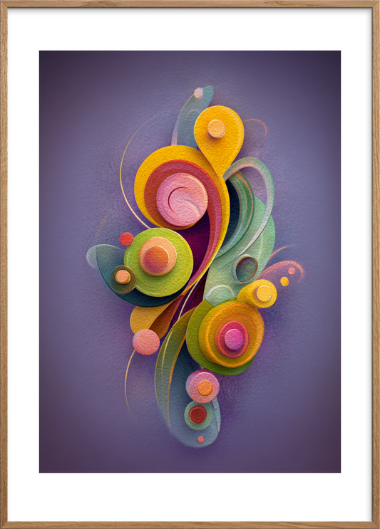 Smagen af farvet regn - Oak Frame, With White Border