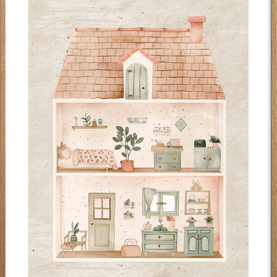 Husets duft af barndom - Oak Frame, With White Border