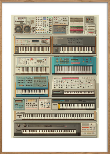 Lydens farve og tekstur - Oak Frame, With White Border