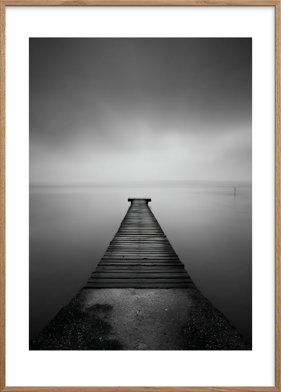 Tågens bløde sus - Oak Frame, With White Border
