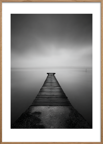 Tågens bløde sus - Oak Frame, With White Border