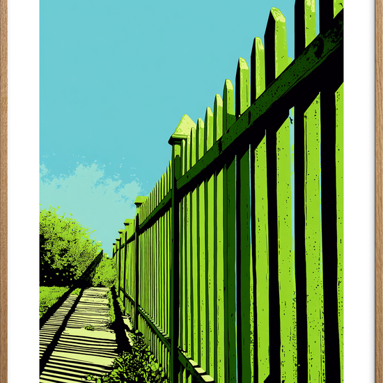 Smagen af grøn sommerskygge - Oak Frame, With White Border