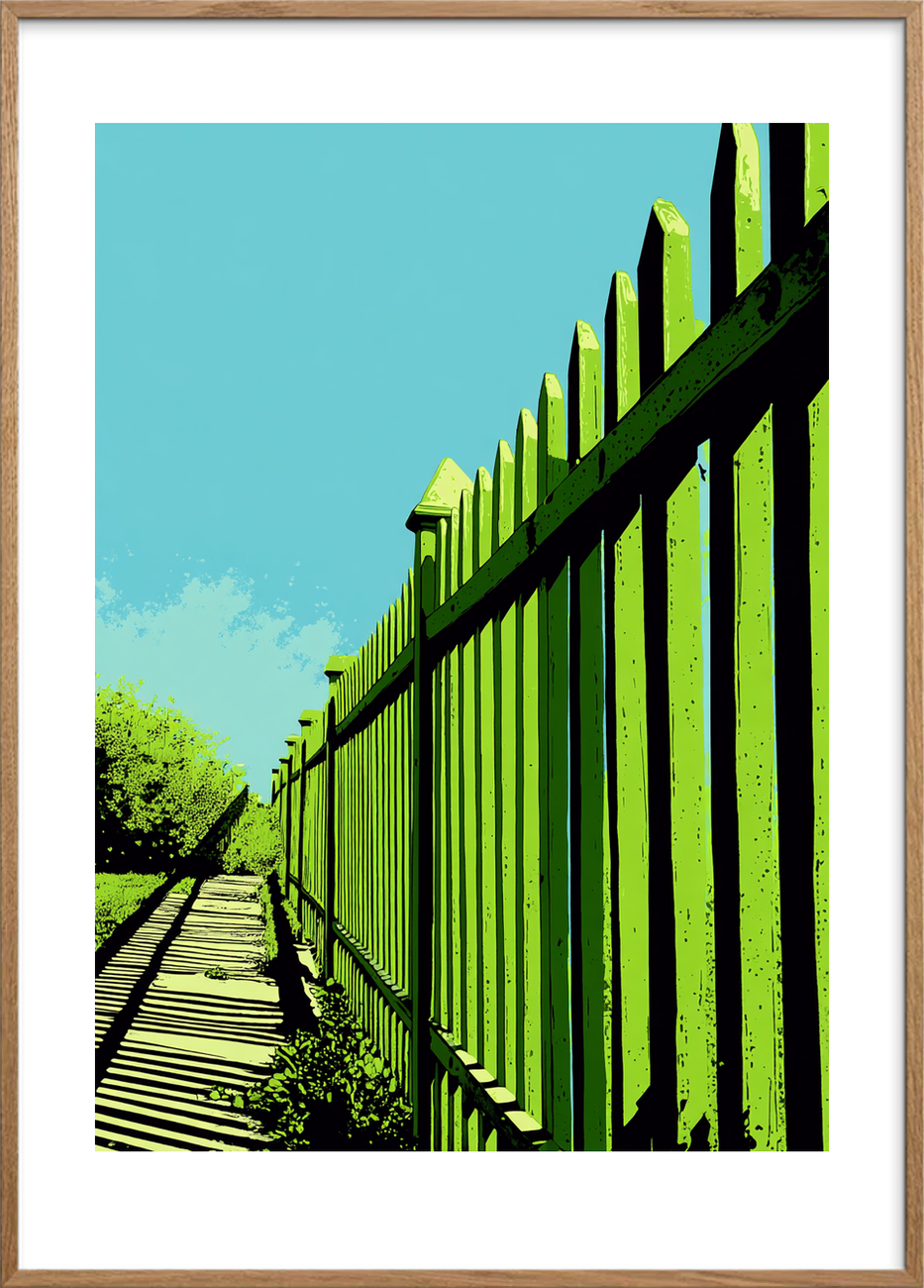 Smagen af grøn sommerskygge - Oak Frame, With White Border