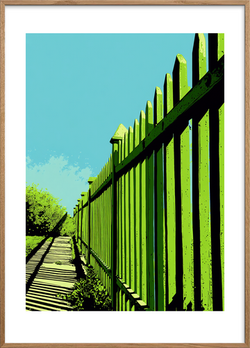 Smagen af grøn sommerskygge - Oak Frame, With White Border