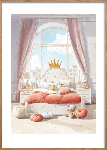 Kongelig hvisken af blødhed - Oak Frame, With White Border