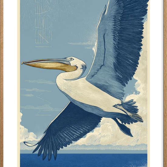 Saltvindens sang - Oak Frame, With White Border