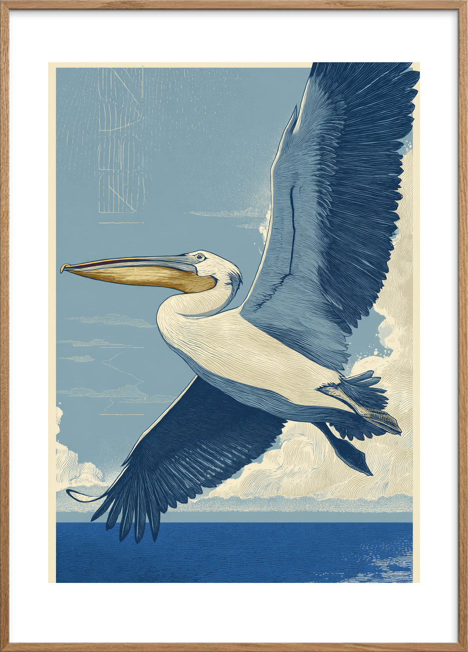 Saltvindens sang - Oak Frame, With White Border