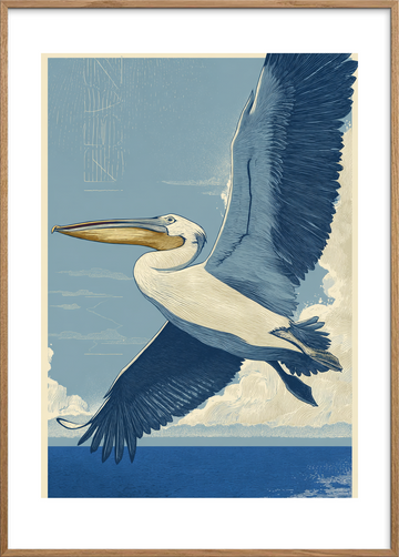 Saltvindens sang - Oak Frame, With White Border